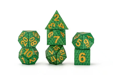 Fanroll Green Scales Dragon Storm Silicone RPG Dice 7pc Set image 0
