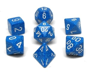 CHX25306 WATER SPECKLED POLYHEDRAL 7PC DICE SET image 0