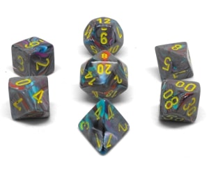 CHX27450 Mosaic/Yellow Festive 7PC Polyhedral Dice Set image 0