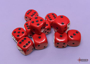 Chessex 12d6 Red/Black 16mm Dice image 0