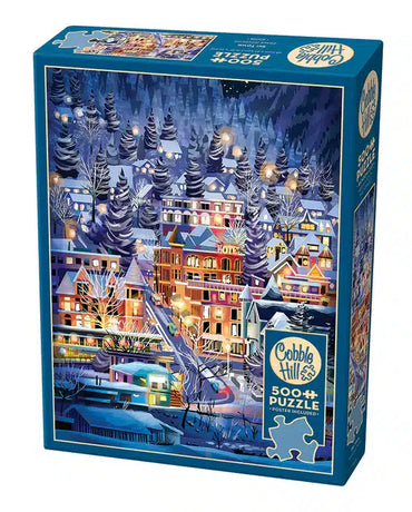 500PC Ski Town Puzzle Cobble Hill image 0