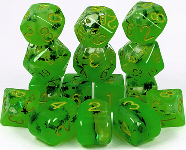 Role 4 Initiative Lit Leprechaun 15 Piece RPG Dice Set image 0