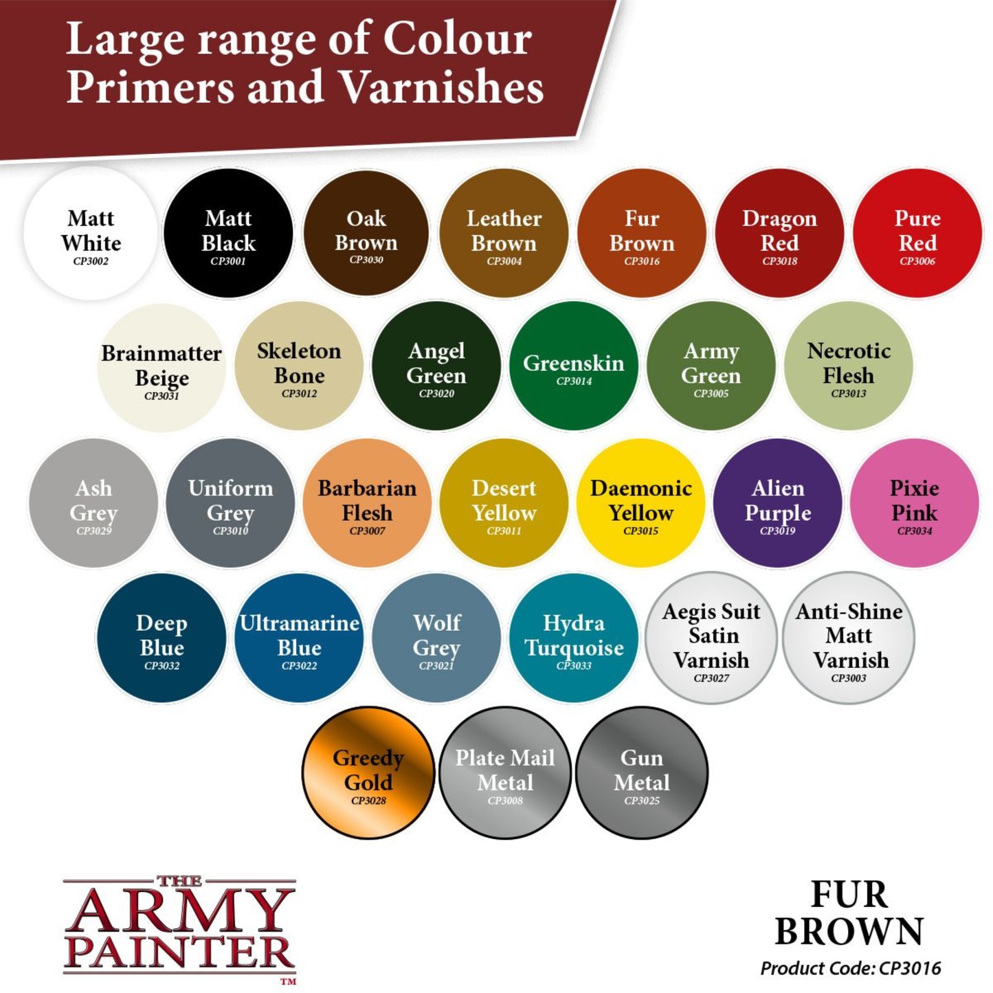 Army Painter Fur Brown Color Primer (2026 package update)