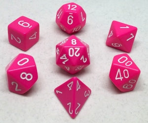 CHX25444 Pink Opaque 7PC Polyhedral Dice Set image 0