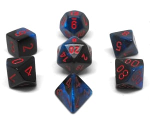 CHX26458 Black Starlight/Red Gemini 7PC Polyhedral Dice Set image 0