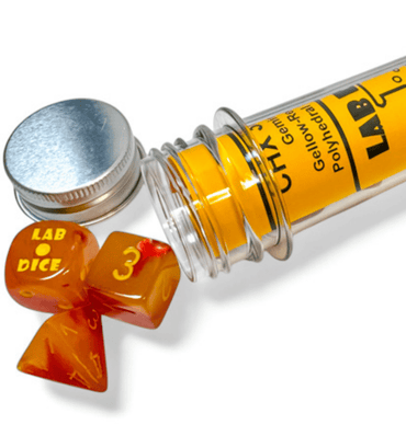 Lab Dice Red/Yellow Luminary Dice 7 Piece Polyhedral Set With Bonus Die image 0