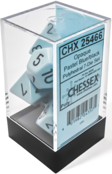CHX25466 Opaque Pastel Blue/Black 7pc Dice image 0