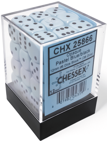 CHX25866 Pastel Blue Block of 36 D6 12mm image 0