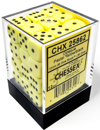CHX25662 Pastel Yellow Block of 36 D6 12mm image 0