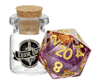 Elixir Dice Aether Abstract Liquid Core Sharp Edge Resin D20 image 0
