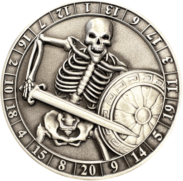 D20 Skeleton Dice Coin image 0