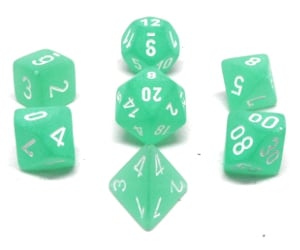 CHX27405 Teal/White Frosted Polyhedral Dice Set image 0