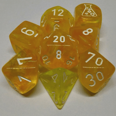CHX30053 Borealis Luminary Canary/White 7pc Lab Dice image 0