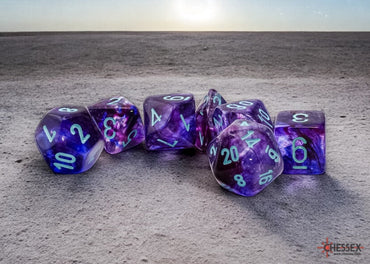 CHX22557 Mega-Hedral Nocturnal Turquiose 7pc Dice Set image 0