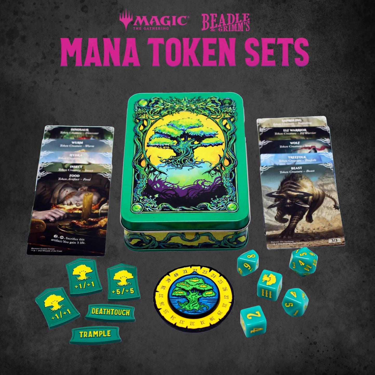 Beadle & Grimm's Magic: The Gathering Green Mana Token Set image 0