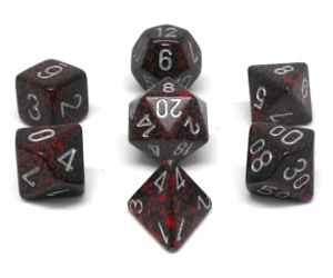 CHX25344 Silver Volcano Speckled 7PC Polyhedral Dice Set image 0