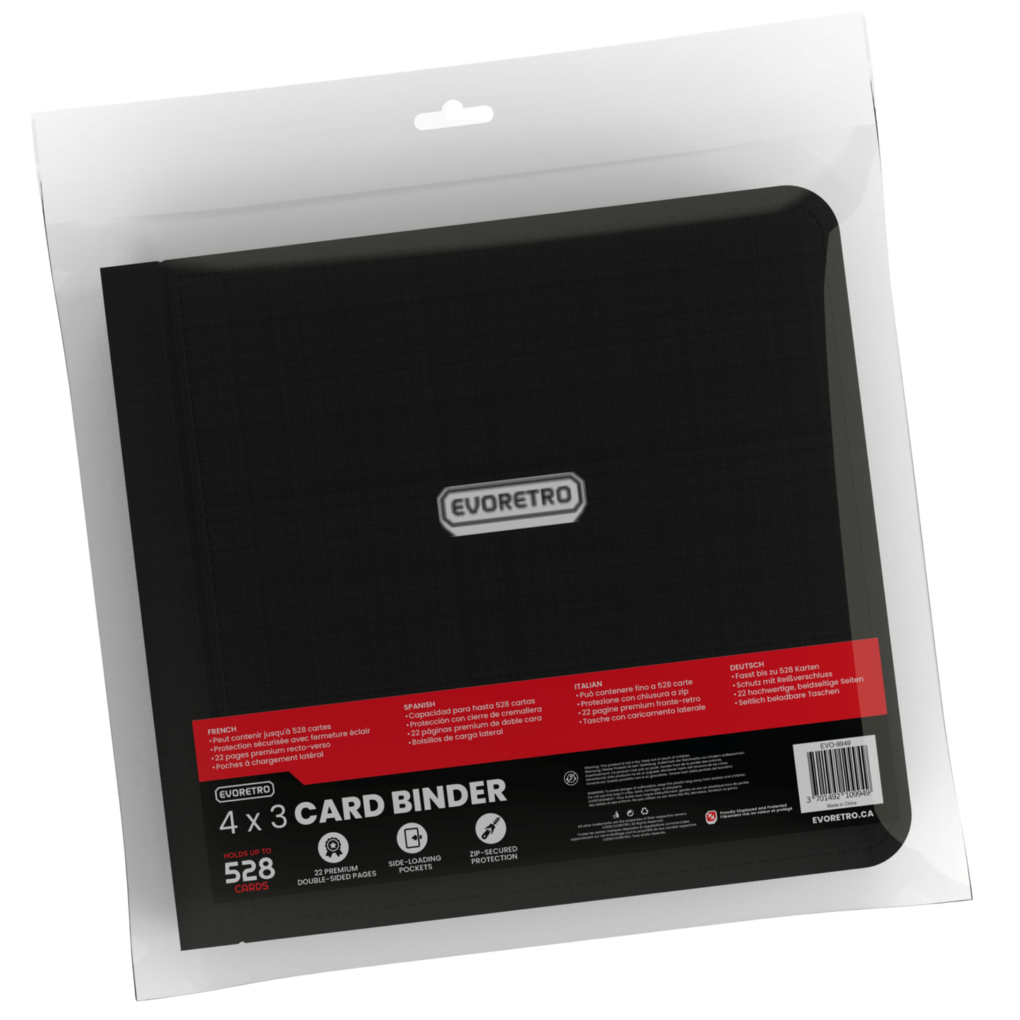 EvoRetro 4X3 Black Binder With Zipper