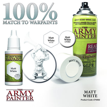 Army Painter Matt White Base Primer Spray - A Muse N Games