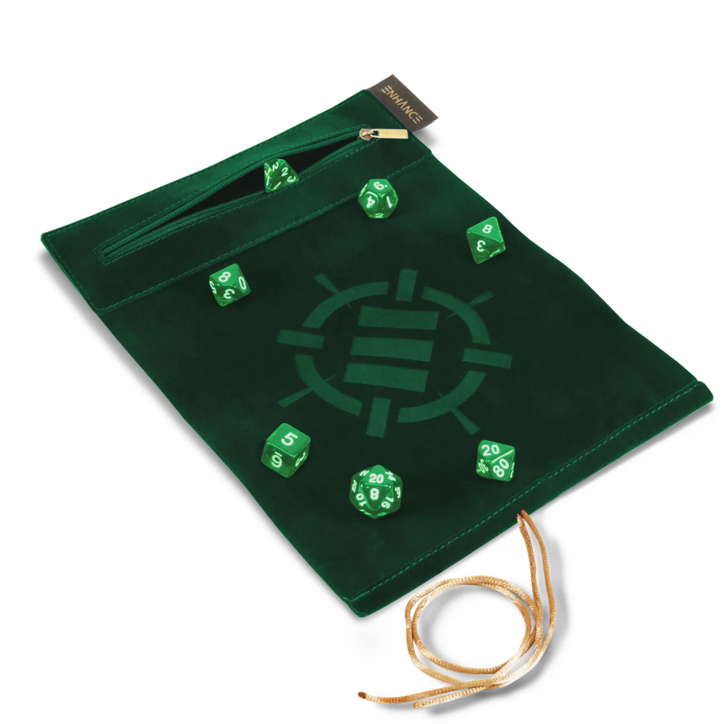 Roll on a scroll green with dice