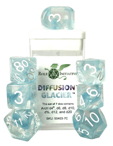 Role 4 Initiative - Diffusion Glacier - Set of 7 Polyhedral Dice image 0