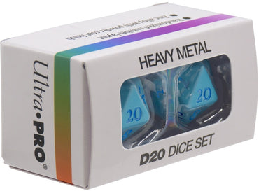 Ultra Pro Dice Heavy Metal Vivid Light Blue Set of 2 D20 image 0
