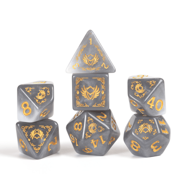 Sirius Dice D&D Adventure Dice Set Paladin: White/Grey image 0
