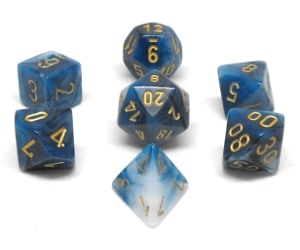 CHX27489 Teal/Gold Phantom 7PC Polyhedral Dice Set image 0