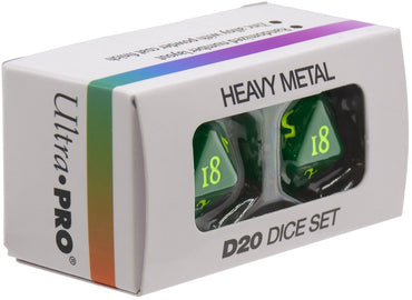 Ultra Pro Dice Heavy Metal Vivid Green Set of 2 D20 image 0