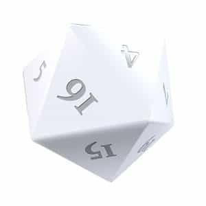 Ultra Pro Dice Heavy Metal Vivid White Set of 2 D20 image 0