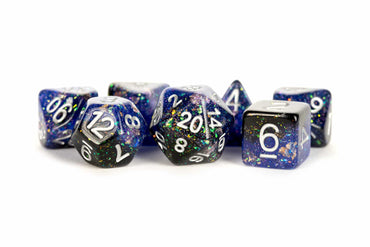 MDG Eternal Blue/Black Resin 7 Piece Dice Set image 0