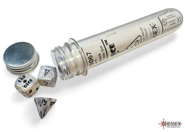 Lab Dice Calcite and Black Dice 7 Piece Polyhedral Set With Bonus Die image 0