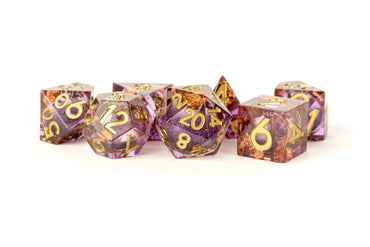 Aether Abstract Liquid Core Sharp Edge Resin 7 Piece Dice Set image 0