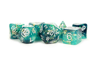 MDG Eternal Teal/Black Resin 7 Piece Dice Set image 0