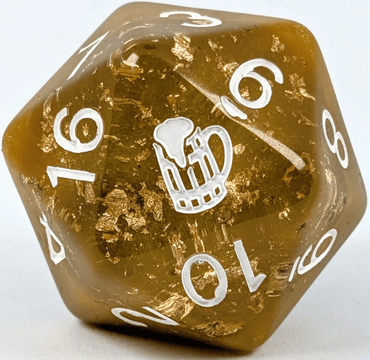 Roll 4 Initiative Dwarven Stout with Mug Symbol XL D20 30mm image 0