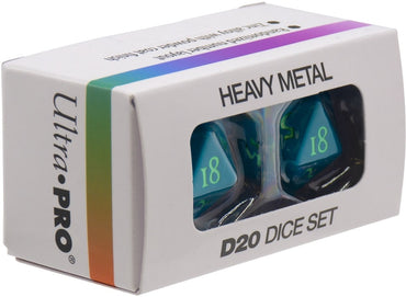 Ultra Pro Dice Heavy Metal Vivid Teal Set of 2 D20 image 0