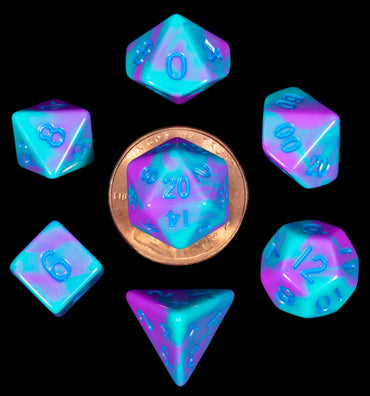 MDG Mini Purple/Teal RPG Dice Set image 0