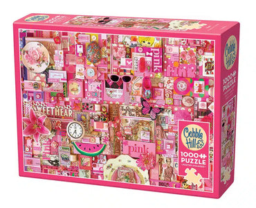 COBBLE HILL PINK 1000PC PUZZLE WITH POSTER image 0