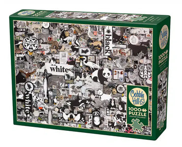 1000 Piece Black & White Animals Puzzle Cobble Hill image 0