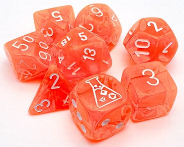 CHX30060 Lab Dice Orange/White Translucent 7pc Set image 0