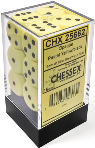 CHX25662 Pastel Yellow Block of 12 D6 16mm image 0