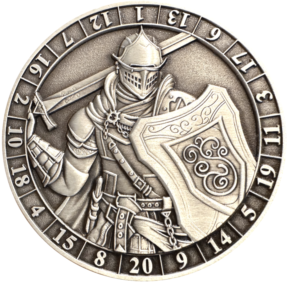 D20 Paladin Dice Coin - A Muse N Games