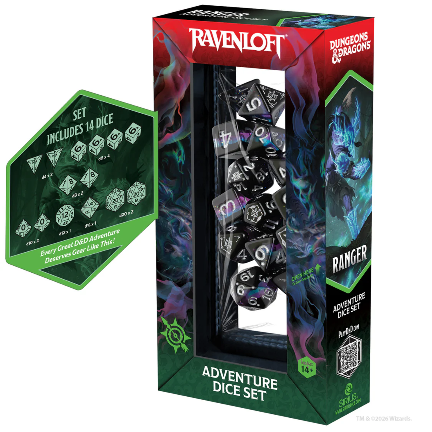 D&D Adventure Dice Black/Blue Ranger