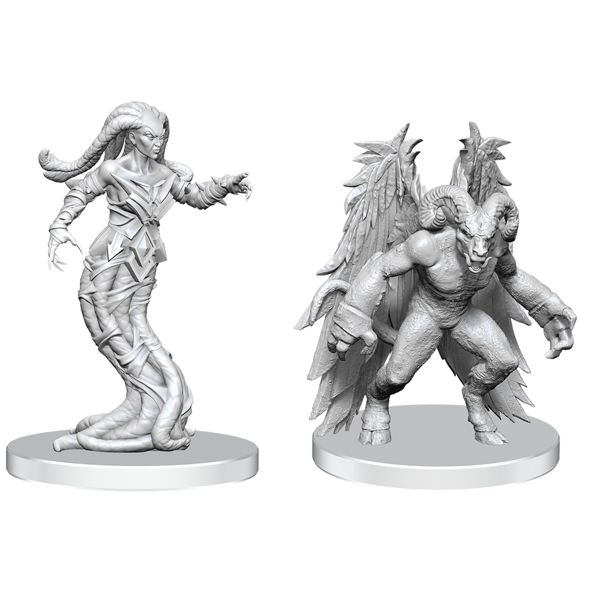 Pathfinder Battles Gylou(Handmaiden Devil) & Ferrugon (Rust Devil) Wave 27 Unpainted Miniature