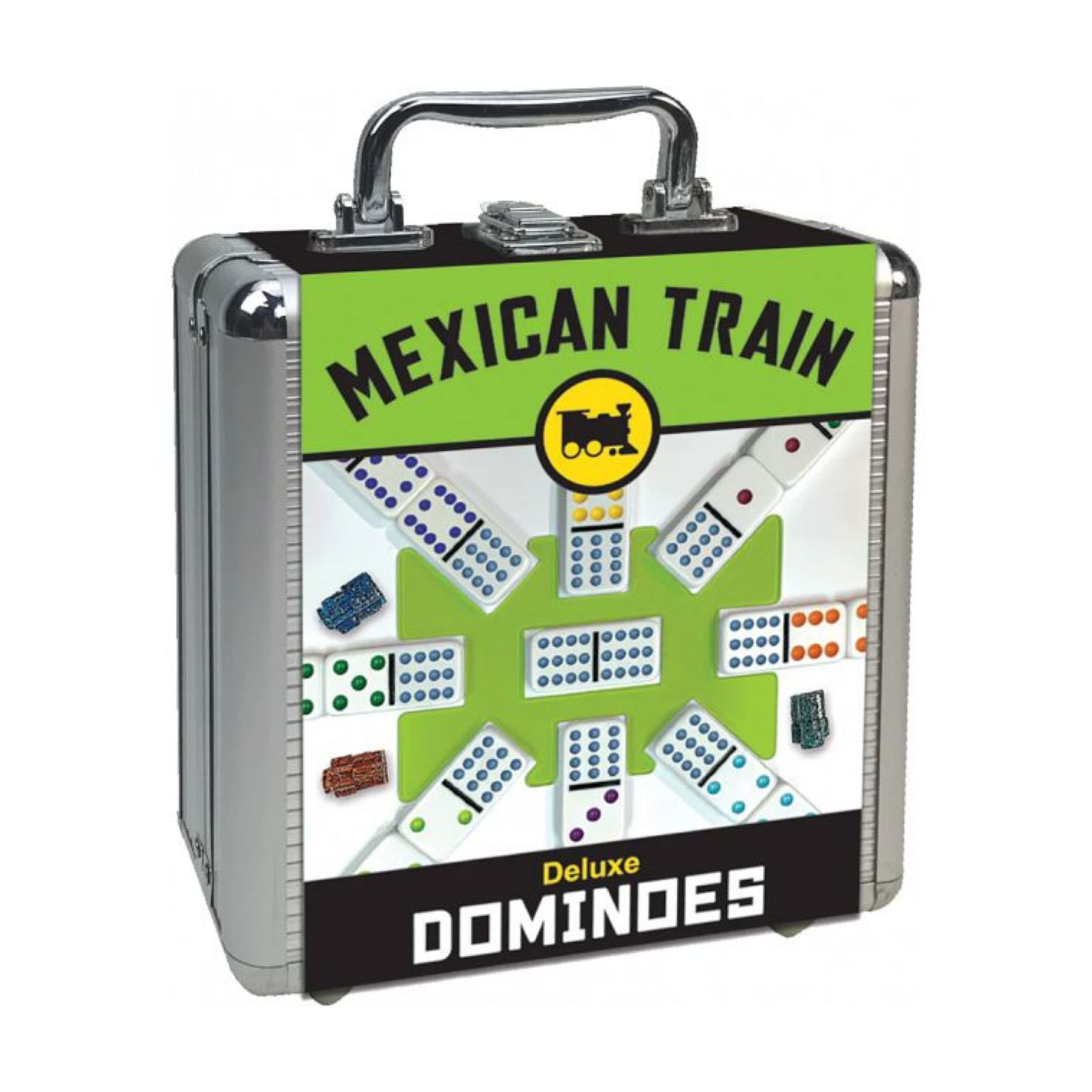 Mexican Train Deluxe Double 12 Dominoes with Aluminum Case