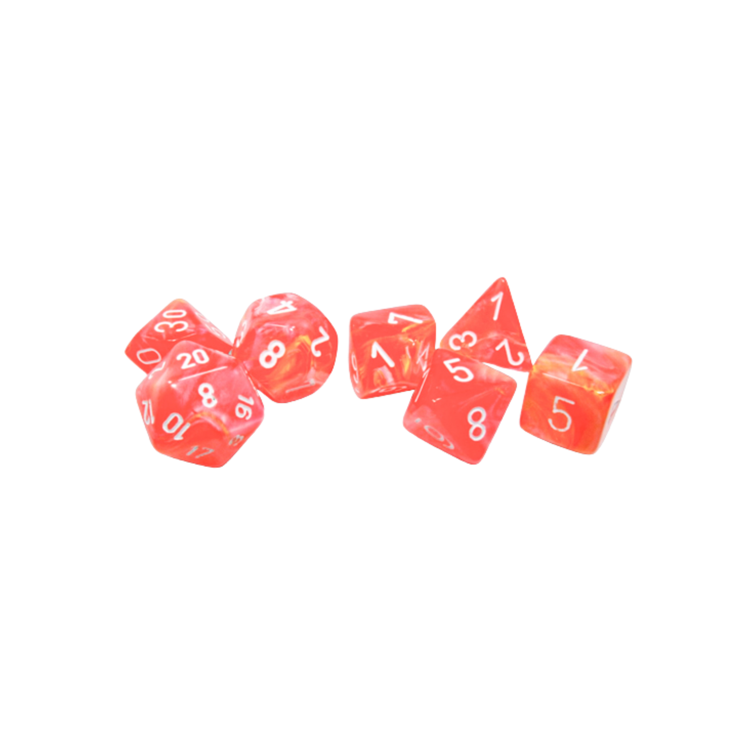 CHX27553 Dahlia/White Luminary Festive 7PC Polyhedral Dice Set