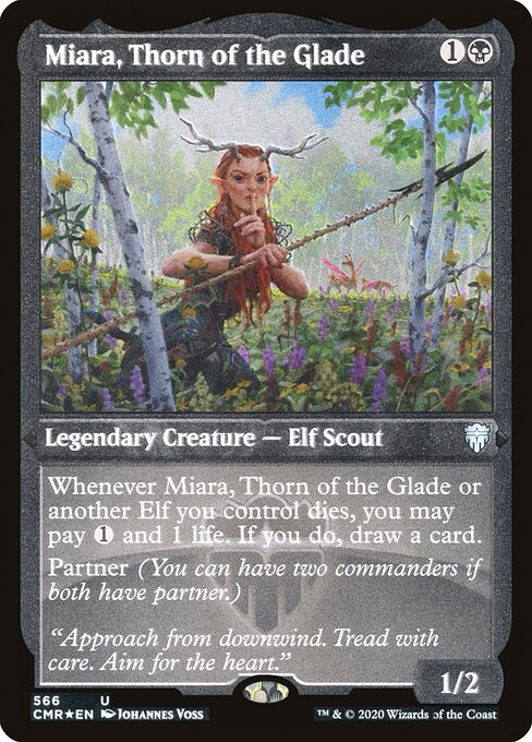 Miara, Thorn of the Glade (566) [Commander Legends] [Etched]