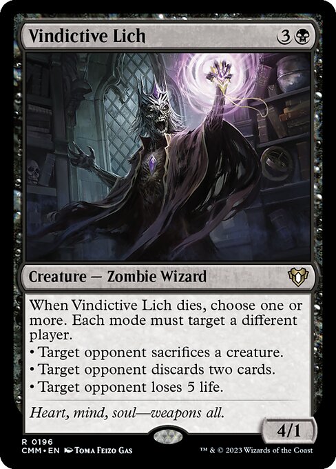 Vindictive Lich (196) [Commander Masters]