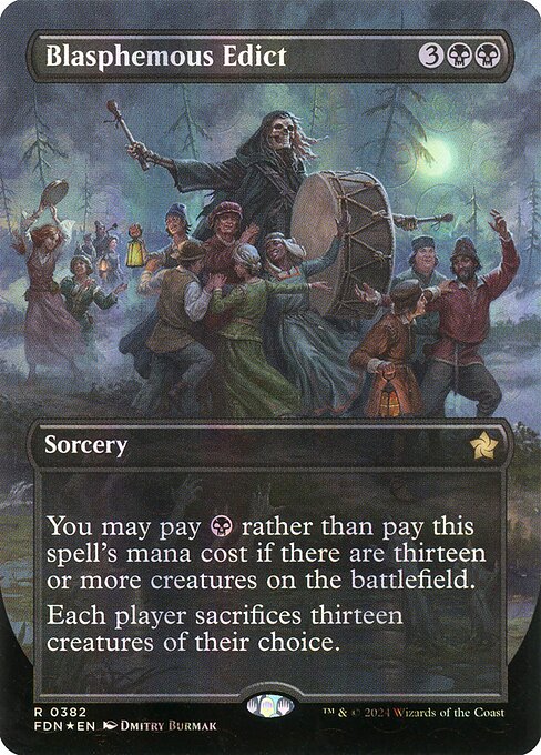 Blasphemous Edict (Borderless) (Mana Foil) (382) [Foundations]