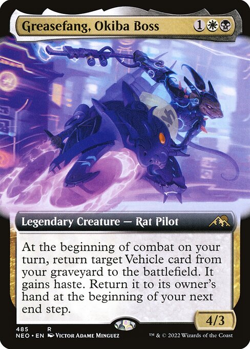 Greasefang, Okiba Boss (485) [Kamigawa: Neon Dynasty] [Extended Art]