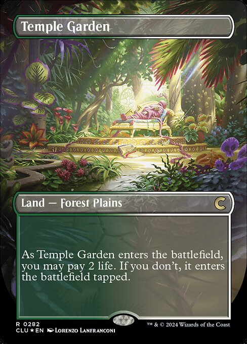 Temple Garden (282) [Ravnica: Clue Edition] [Borderless]